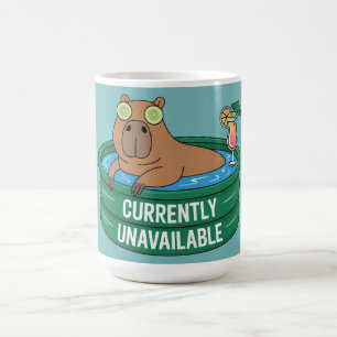 Capybara Pool Relaxation Typography Graphic Coffee Mug
