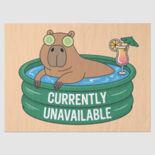Capybara Pool Relaxation Typography Graphic Tissue Paper