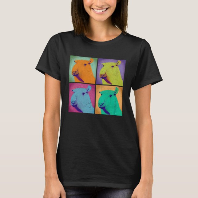 Capybara Pop Illustration Colorful Animal Women  4 T-Shirt (Front)