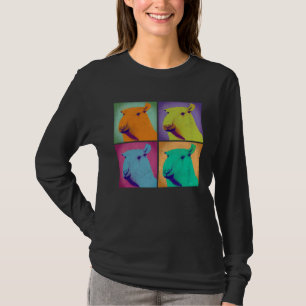 Capybara Pop Illustration Colorful Animal Women 4 T-Shirt