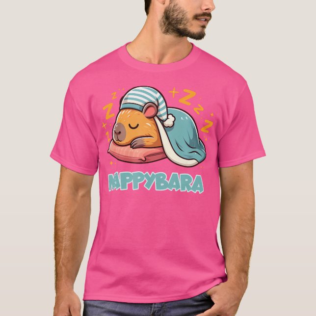 Capybara Pyjamas For Nap Napping Capybara Nappybar T-Shirt (Front)