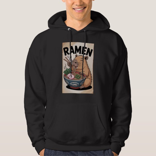 Capybara Ramen Fan Cute Japanese Noodle Soup Kawai Hoodie (Front)