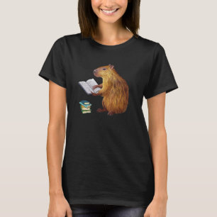 Capybara Read Book Funny Pet Reading Books Wild Ca T-Shirt