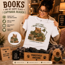 Capybara Reading Book T-Shirt – Just One More Chap