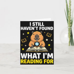 Capybara reading funny book lover women men kids card
