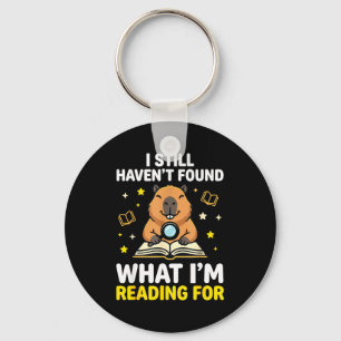 Capybara reading funny book lover women men kids key ring
