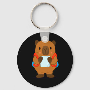 Capybara Ready To School Key Ring