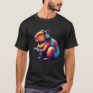 Capybara Rodent Video Games Controller Boys Girls T-Shirt