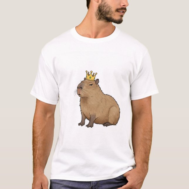 Capybara Royalty: The King of Chill. T-Shirt (Front)
