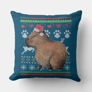 Capybara Santa-Claus Ugly Christmas Sweater Holida Cushion