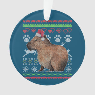 Capybara Santa-Claus Ugly Christmas Sweater Holida Ornament