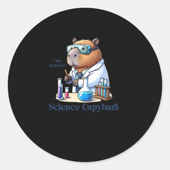 Capybara Scientist I'm Doing Science! Sticker  (Front)