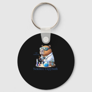 Capybara Scientist I'm Doing Science! Sticker Key Ring
