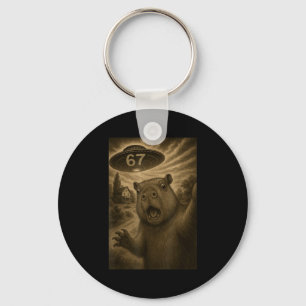 Capybara Selfie 67 Meme Six Seven Funny Ufo  Key Ring