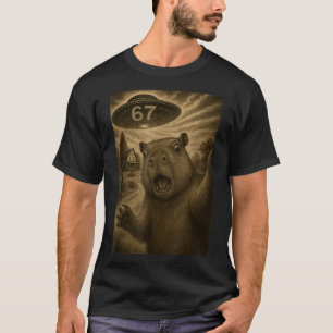 Capybara Selfie 67 Meme Six Seven Funny Ufo  T-Shirt