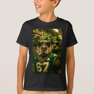 Capybara selfie st. patrick's day hip hop gangster T-Shirt