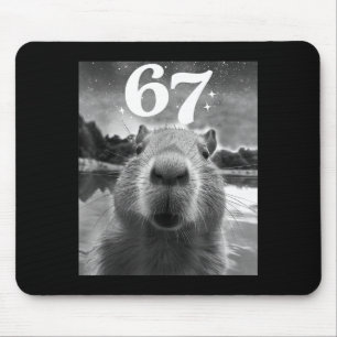 Capybara Selfie With 67 Meme Capy Graphic For Men  Mouse Mat