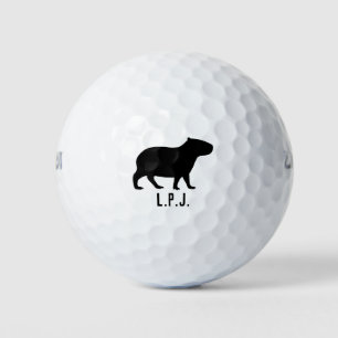 Capybara Silhouette Custom Name Golf Balls