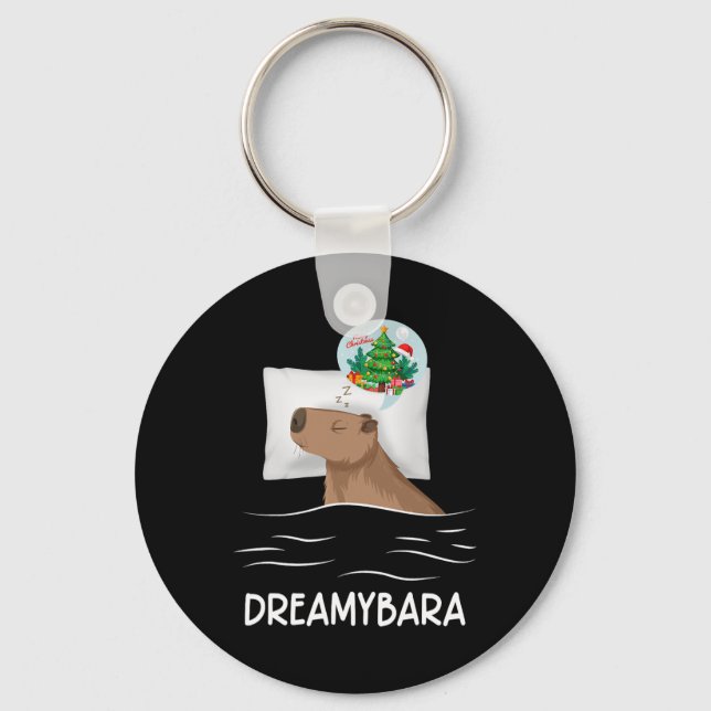 Capybara Sleep Night Xmas Rodent Christmas Dream C Key Ring (Front)