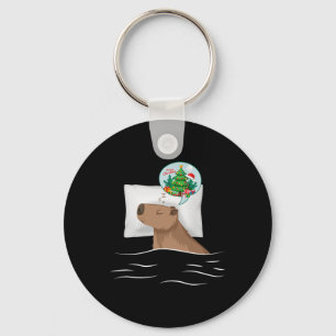 Capybara Sleep Night Xmas Rodent Christmas Dream C Key Ring