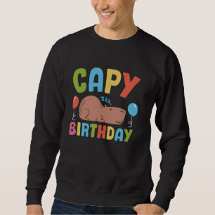 Capybara Sleeping Capy Birthday Party For Boys Gir Sweatshirt