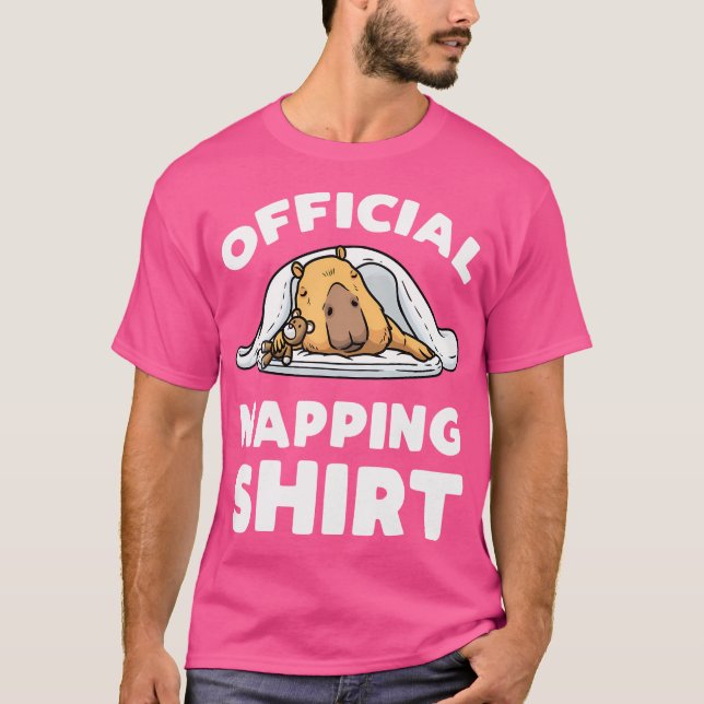 Capybara Sleeping Napping Giant Cavy Rodent Capyba T-Shirt (Front)