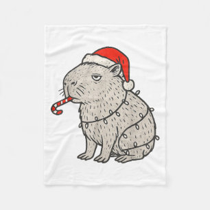 Capybara Smoking Christmas Ugly Cigarette Gen Z  Fleece Blanket