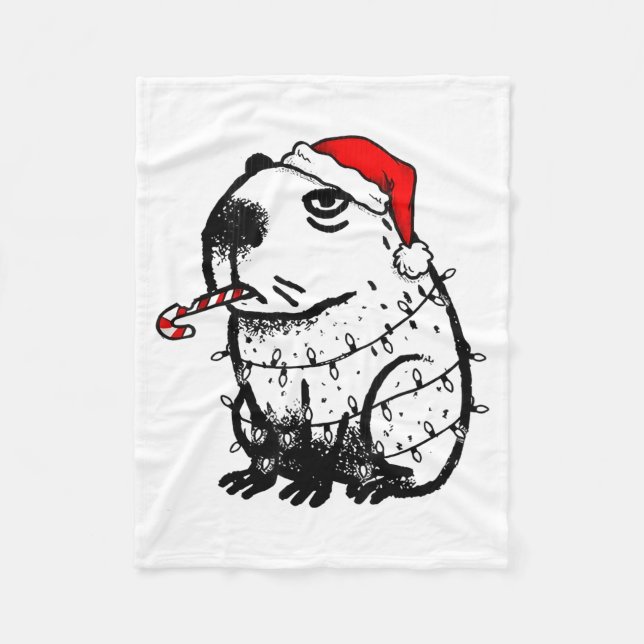 Capybara Smoking Christmas Ugly Cigarette Gen Z  Fleece Blanket (Front)