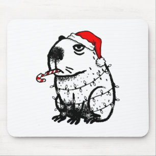 Capybara Smoking Christmas Ugly Cigarette Gen Z Mouse Mat