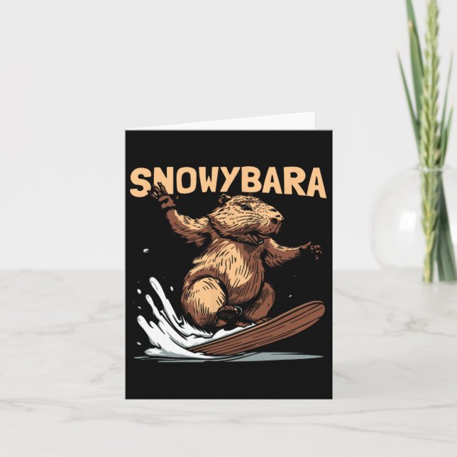 Capybara Snowboard - Snowboarding Snowboarder Snow Card (Front)