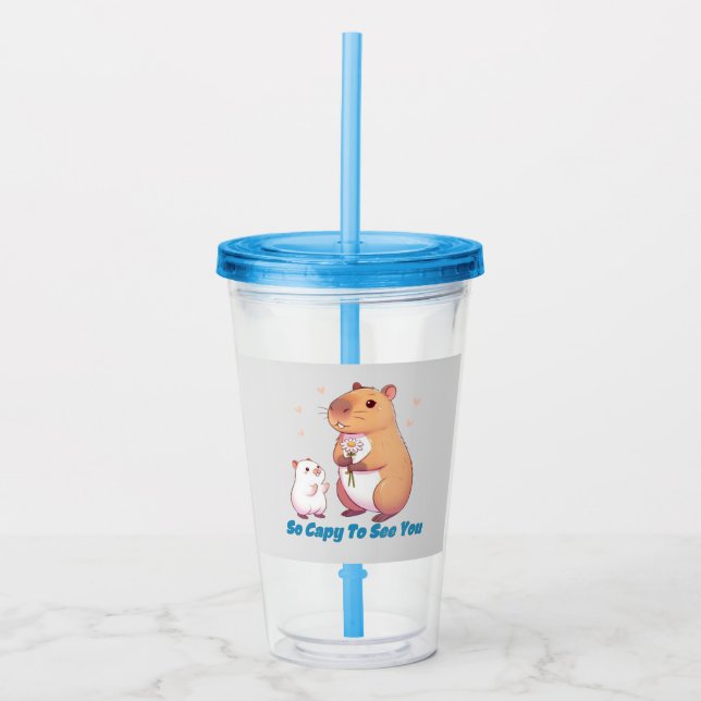 Capybara - So Capy To See You Acrylic Tumbler (Front)