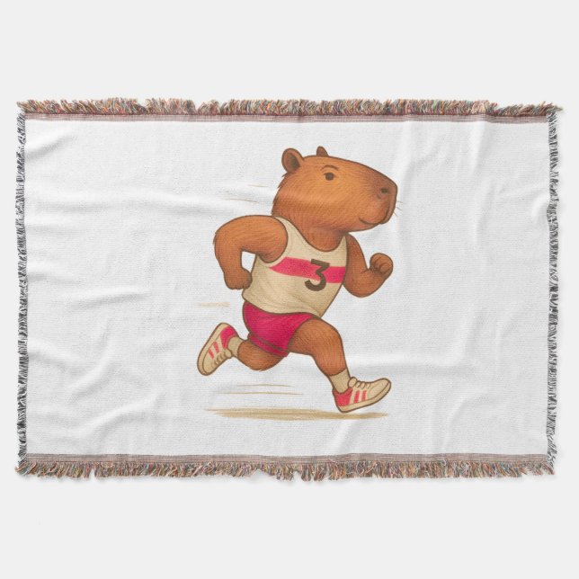 capybara soccer   sports  animal   capybara athlet throw blanket (Front)