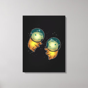 Capybara Space Astronaut Gifts Kids Capybara Canvas Print