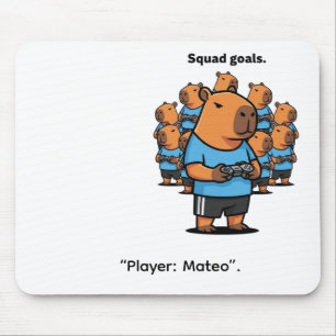 "Capybara Squad Goals – Multiplayer Fun" Mouse Mat