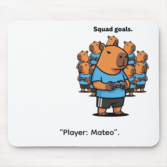 "Capybara Squad Goals – Multiplayer Fun" Mouse Mat (Front)