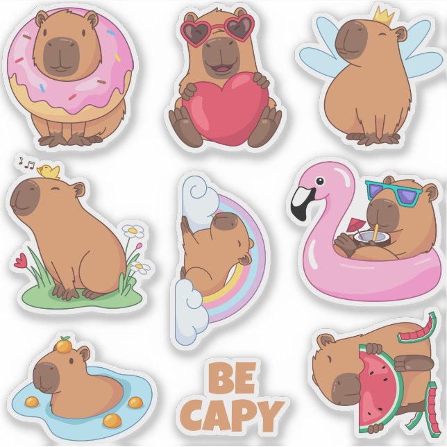 Capybara sticker pack (Front)