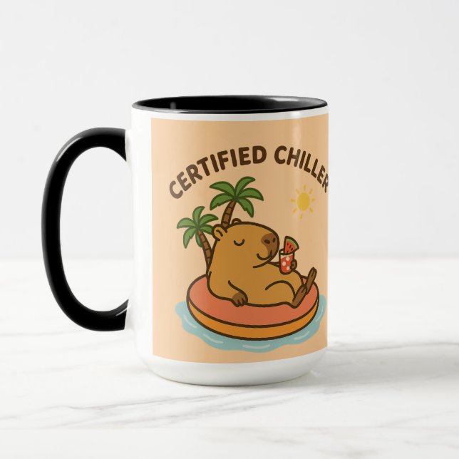 Capybara Summer Vibes – Chill Pool Float Watermelo Mug (Left)