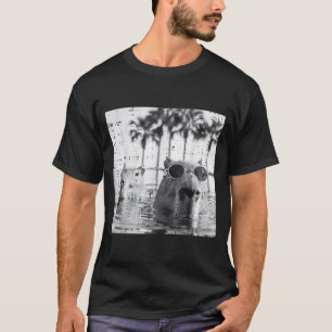 Capybara Sunglasses Swimming Funny Capy Rodent Men T-Shirt