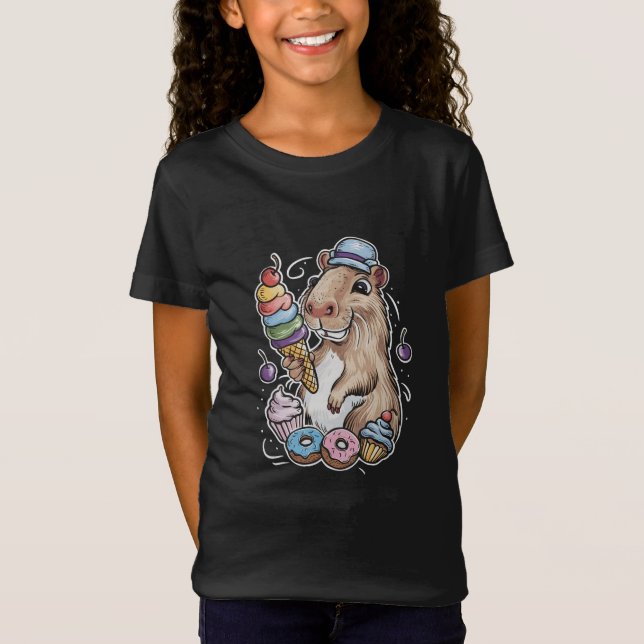 capybara sweets doughnuts cupcakes candies T-Shirt (Front)