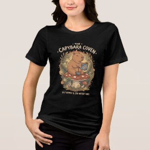 Capybara Tea Party Shirt Mushroom Zen Witchy Tee