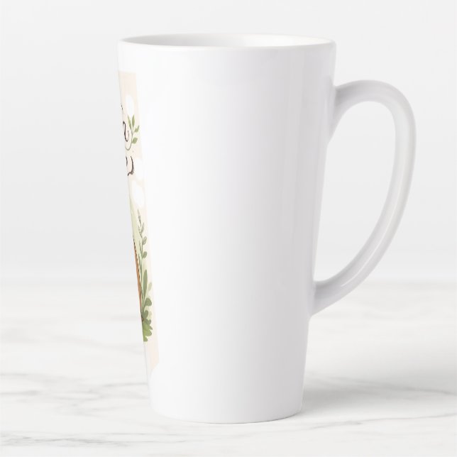 Capybara Tea Time | Cute Capybara Drinking Tea Fun Latte Mug (Right)