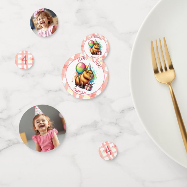 Capybara themed Girl's Birthday Party Confetti (Group)