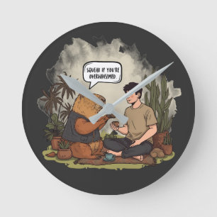 Capybara Therapy Time Squeak If You're Overwhelmed Round Clock