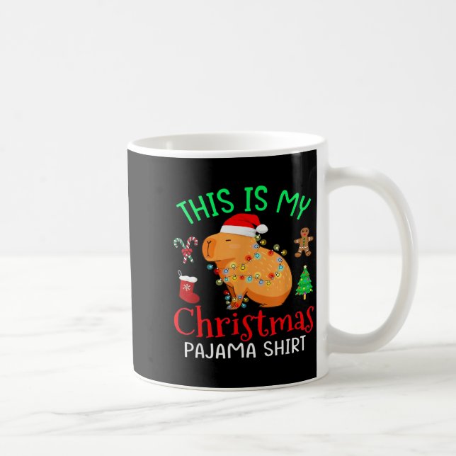 Capybara This Is My Christmas Pajama Capy Santa Me Coffee Mug (Right)