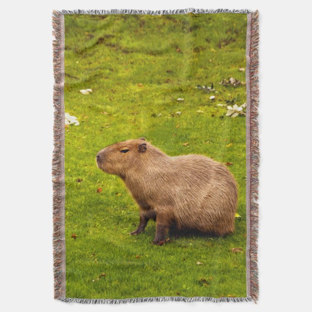Capybara Throw Blanket (Front Vertical)