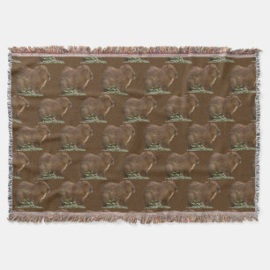 Capybara Throw Blanket
