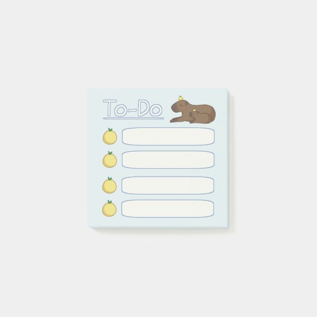 Capybara To-Do List Memo Post-it Notes (Front)