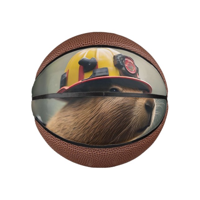 "Capybara to the Rescue: Firefighter Extraordinair Mini Basketball (Front)