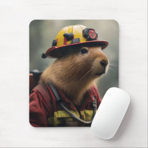 "Capybara to the Rescue: Firefighter Extraordinair Mouse Mat