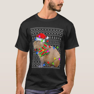 Capybara Ugly Xmas Lighting Santa Capybara Christm T-Shirt